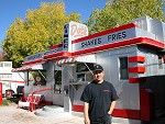 Jim in front of Dot's Diner. Click here for larger view.